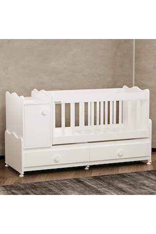 Garaj Home Pırlanta Uzayan Dolaplı Beşik Beyaz