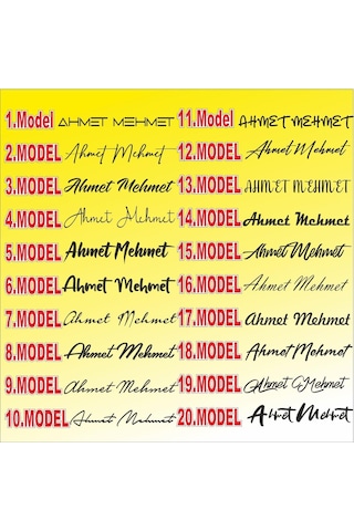 Size Özel Isim Imza Oto Sticker Araba Cam Etiketi