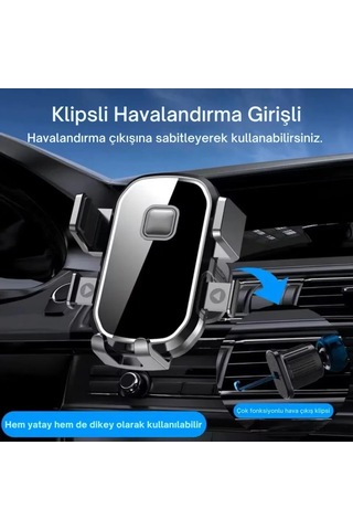 Coofbe Airwent Ultra Güçlü 360 Döner Klipsli Havalandırma Araç İçi Telefon Tutucu Araç Tutucu