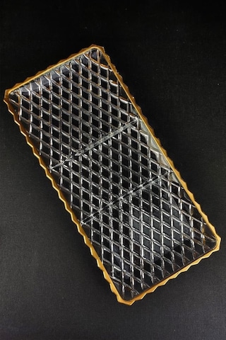 Digithome Cam Servis Ve Sunum Tabağı Gold Yaldızlı 37,5 Cm St.kfs.630