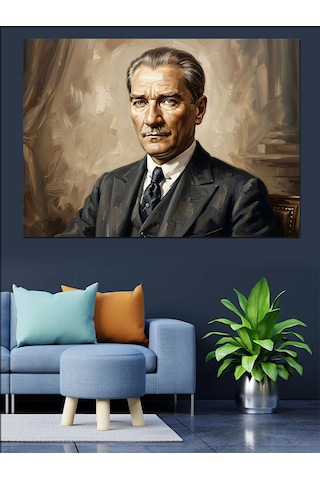 Ulu Önder Mustafa Kemal Atatürk Dekoratif Kanvas - Mdf Ahşap Tablo