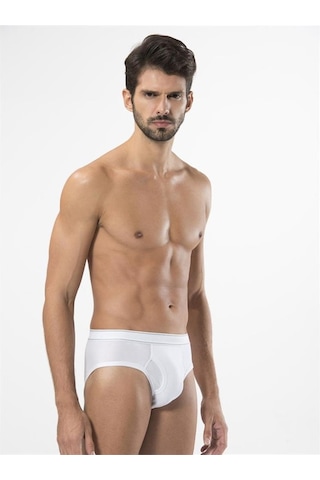 Türen 166 Likralı Erkek Slip - Beyaz Beyaz