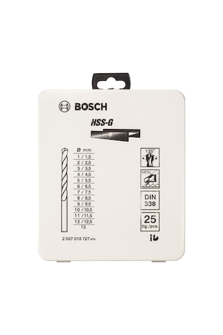 Bosch HSS-G Metal Matkap Ucu Seti 25 Parça - 2607018727