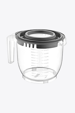 2200 Ml Şeffaf Ölçekli Mikser Karıştırma Kabı - Sıçratmayan Mixer Ölçü Kabı Şeffaf