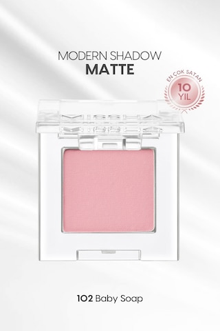 Yumuşak Dokulu, Dökülme Yapmayan Mat Tekli Göz Farı Modern Shadow Matte 102 Baby Soap 102 Baby Soap
