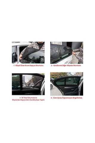 Badem10 Automix Araba Araç Otomobil Oto Güneş Koruyucu Gölge Yan Cam Pencere Tül Perde Güneşliği 44817 11514381