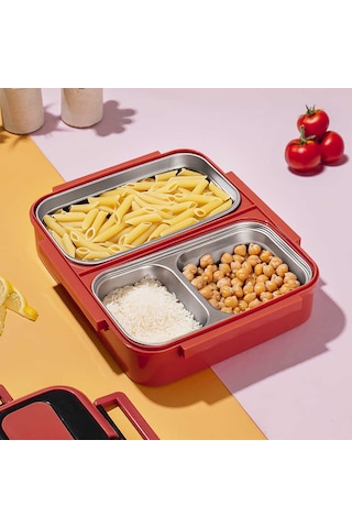 Cooker 1392-2 Çelik Hazneli 3bölmeli Beslenme Kutusu Sefer Tası