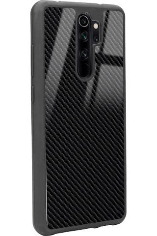 Xiaomi Redmi Note 8 Pro Carbon Tasarımlı Glossy Telefon Kılıfı Siyah