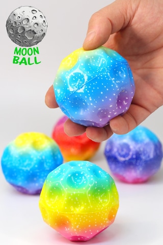 Yükseğe Zıplayan Top Moonball Galaksi Uzay Ay Topu Aşırı Zıplayan Moonball Bahçe Oyuncağı Gökkuşağı