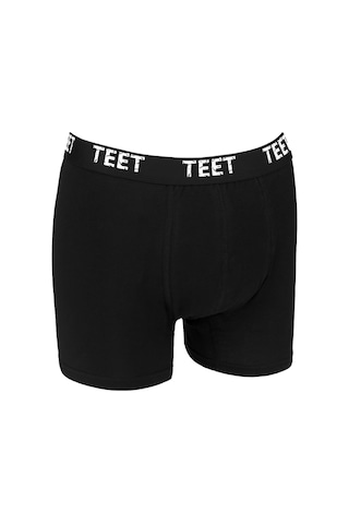 Teet Premium Erkek Boxer10'Lu Set Pamuklu Düz Renk Tam Kalıp Siyah 001