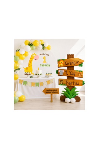 3mm Foreks Zürafa Figürlü Dekorasyon 100 Cm Çocuk Doğum Günü Parti Süsü Ve Fotoğraf Alanı Dekoru Sürpriz Hediyeli Diğer