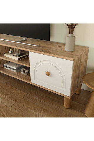 Bohem Tv Ünitesi 150 Cm 2 Kapaklı Mdf Kapaklı Tv Ünitesi Altın