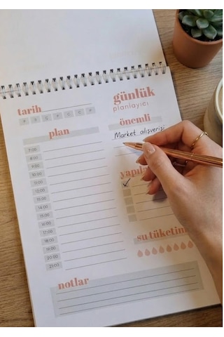 A4 Spiralli Boho Günlük Planlayıcı 50 Yaprak Çok Renkli