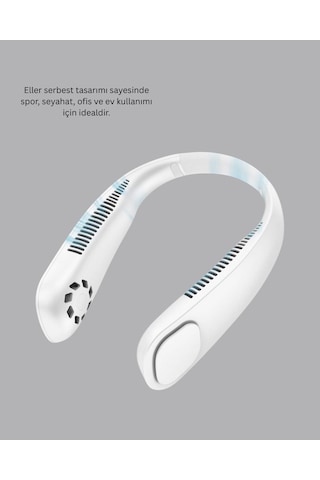 9000mah - 678 - Şarjlı Boyun Tipi - Muratech - Tnabilir Vantilatör