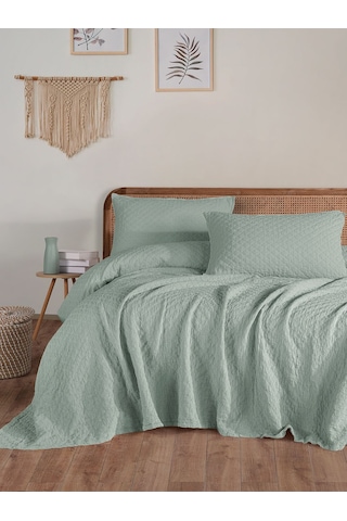 Cambridge Yatak Örtüsü Seti Çift Kişilik Mint Kutulu Bej