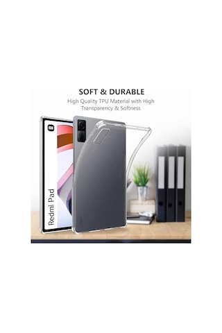 Xiaomi Redmi Pad 10.6" Uyumlu Arka Şeffaf Kılıf, Ultra İnce Silikon Ve Darbeye Dayanıklıdır