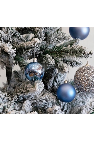 Yılbaşı Süsü 6'lı Top Buz Mavisi 4 Cm