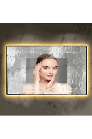 H 80x100cm Buğu Çözücülü Dokunmatik Işıklı Ledli Banyo Aynası