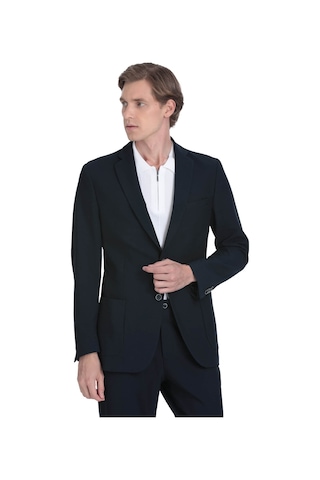 Hatemoğlu Lacivert Slim Fit Mono Yaka Casual Takım Elbise 36286 Lacivert