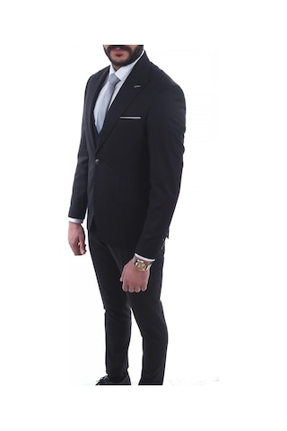 Jan Carlucci Slimfit Yelekli Drop 6 Takım (513704084) Siyah