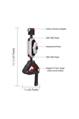 Puluz Pu862 Kamera Montajı Kelepçe Montajı Bisiklet Gümüş