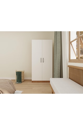 2 Kapaklı Bölmeli Gardırop Marbella Kiraz-beyaz