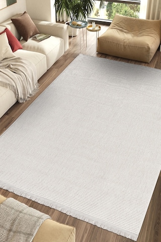 Ecolle Modern Halı Dayanıklı, Yumuşak Dokulu, Dokuma Taban, Tozumaz Krem