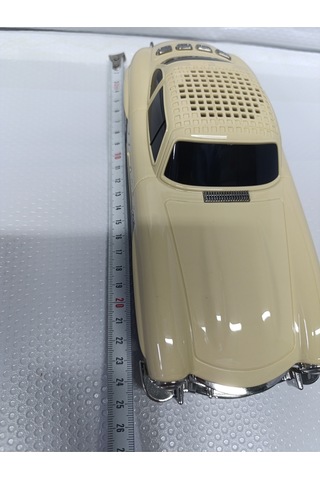 Klasik Araba Bluetooth Hoparlör Fm Radyo Usb Tf Aux Destekli Speaker - Bej- Tek Ebat