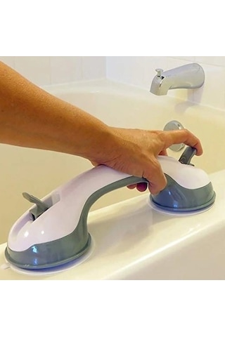 Banyo Tutacağı Vantuzlu Güvenlik Mutfak Düşme Kayma Önleyici Beyaz - Gri