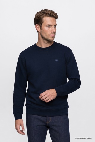 Wrangler Pamuklu Selanik Regular Fit Erkek Sweatshirt W2620080410 Lacivert