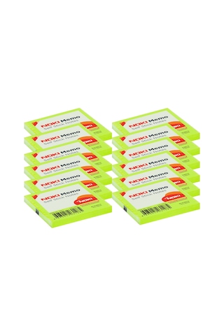 Noki Memo 75x75 Mm Yapışkanlı Not Kağıdı 80 Yaprak Yeşil 12 Adet 12211