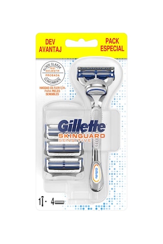 Gillette Skinguard Tıraş Makinesi + 4'lü Yedek Tıraş Bıçağı