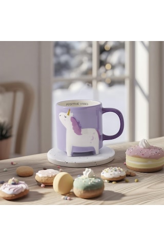 Aryıldız Aryıldz Animal Unicorn Kupa 320ml Lila