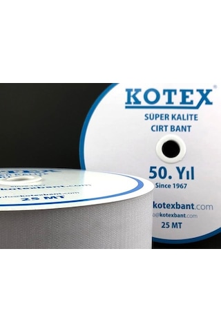 Kotex Cırt Bant 10 Cm Dikilebilir 1 Metre Siyah/Beyaz