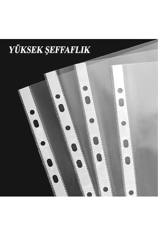 Poşet Dosya 100 Lü A-4 Şeffaf Föy Dosya 5 Paket Artmaster Ofis Okul Kenarı Delikli Poşet Dosya 80 Sayfa Kapasiteli