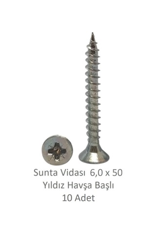 Sunta Vidası, 6,0 X 50 Mm, 10 Adet, Yhb Vida 6 x 50