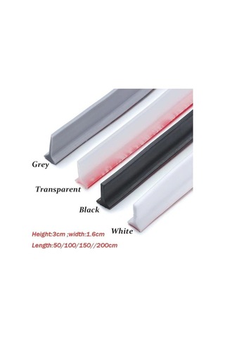 Fortunelane Siyah Silikon Su Engelleme Bantı - Kapı Altı Tamir Stripi 100 Cm Siyah Siyah