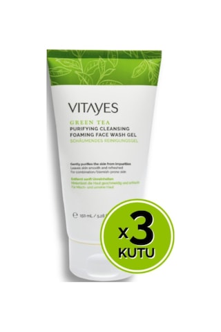 Vitayes Yeşil Çay Özlü Yüz Yıkama Jeli 3 x 150 ML