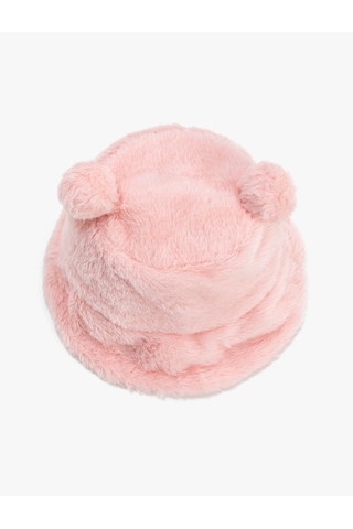 Koton Peluş Bucket Şapka Ponpon Detaylı Pembe 4wkg40001aa Gülkurusu