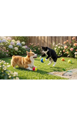 4'lü Renkli Tenis Topu Kedi Köpek Oyuncağı Seti - İnteraktif Isırma Ve Yakalama Topu