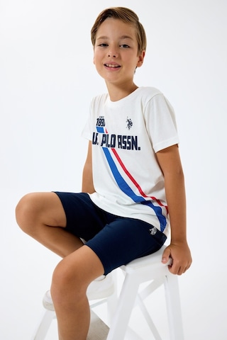 U.S. Polo Assn. Erkek Çocuk Beyaz Bermuda Takım Us2443-c-v1