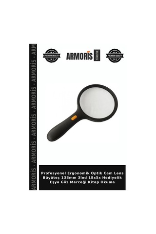 Profesyonel Ergonomik Optik Cam Lens Büyüteç 138mm 3led 18x5x Hediyelik Eşya Göz Merceği Kitap Okuma