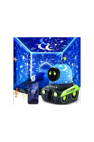 Robot Spacewalker Led Projeksiyonlu Gece Lambası Bluetooth Hoparlör Night Light Projector