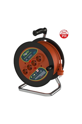 Bylion PMK-50325-F 3x2,5 40mt Kablolu Plastik Seyyar Kablo Makarası