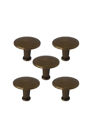 Glaswen 5 Adet Düz Düğme Antik Sarı Kulp Mobilya Çekmece Dolap Kapak Kulbu Metal Kulp Aksesuarları Vidalı Çok Renkli