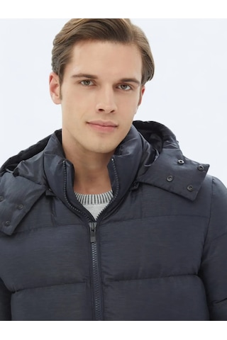 Kip Lacivert Regular Fit Kapüşonlu Casual Dokuma Mont Lacivert