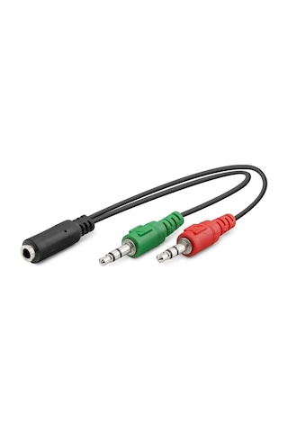 Emr/aux Kablo Mikrofon 2aux3.5 2m To Aux3.5 F Kablo Mikrofon & Kulaklık Siyah 20cm 1 Adet