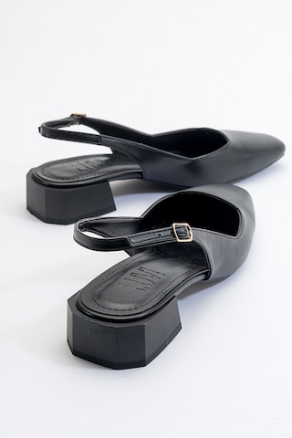 Luvishoes State Siyah Cilt Kadın Topuklu Ayakkabı Sıyah Cılt