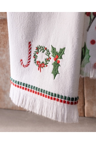 Yılbaşı Joyle Mutfak Havlu Seti - Beyaz Beyaz