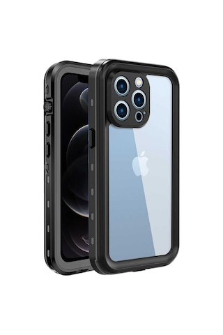 Microsonic Apple Uyumlu iPhone 12 Pro Kılıf Waterproof 360 Full Body Protective